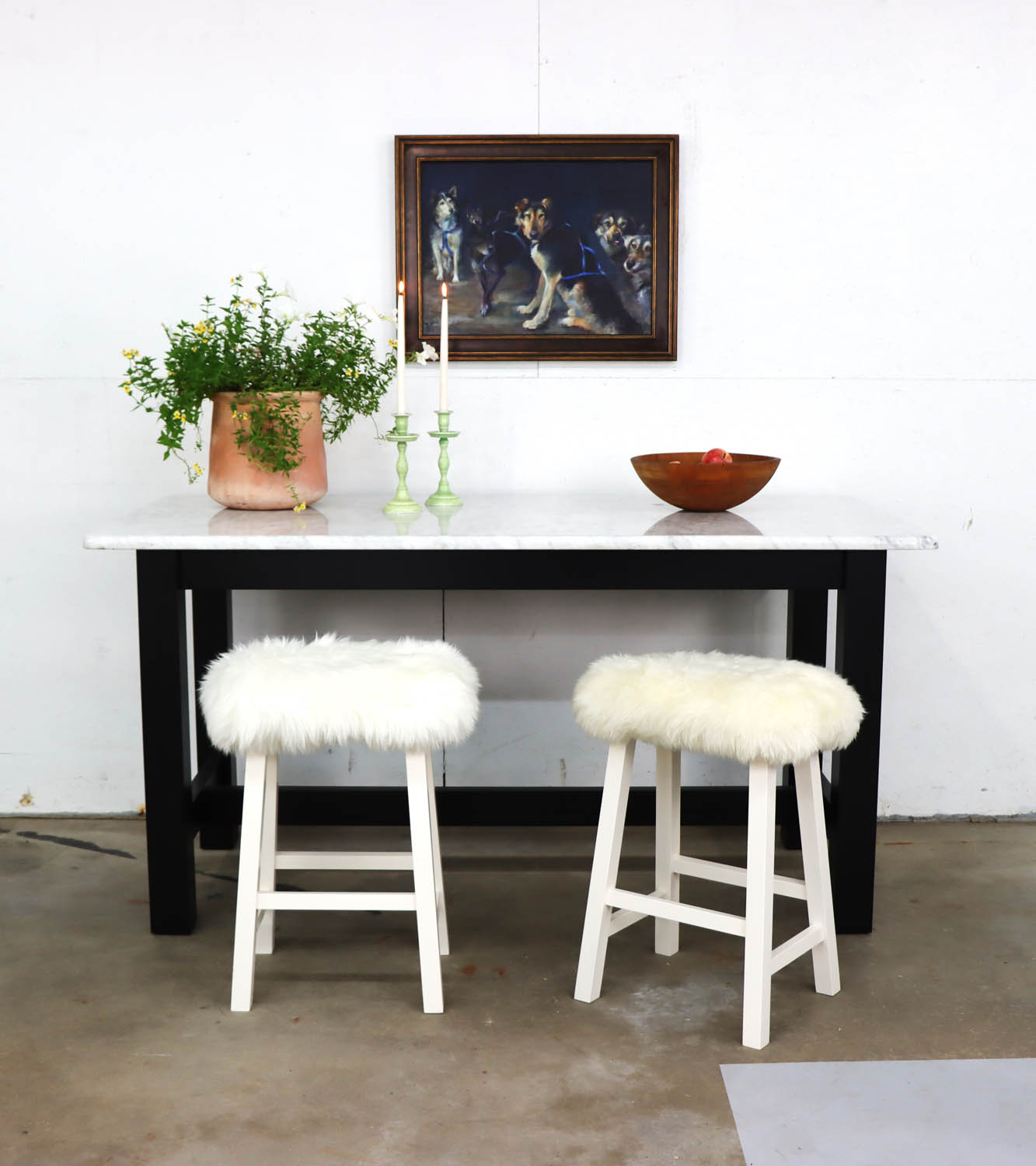 IMG_9848 Farm House Table w/ Marble Top